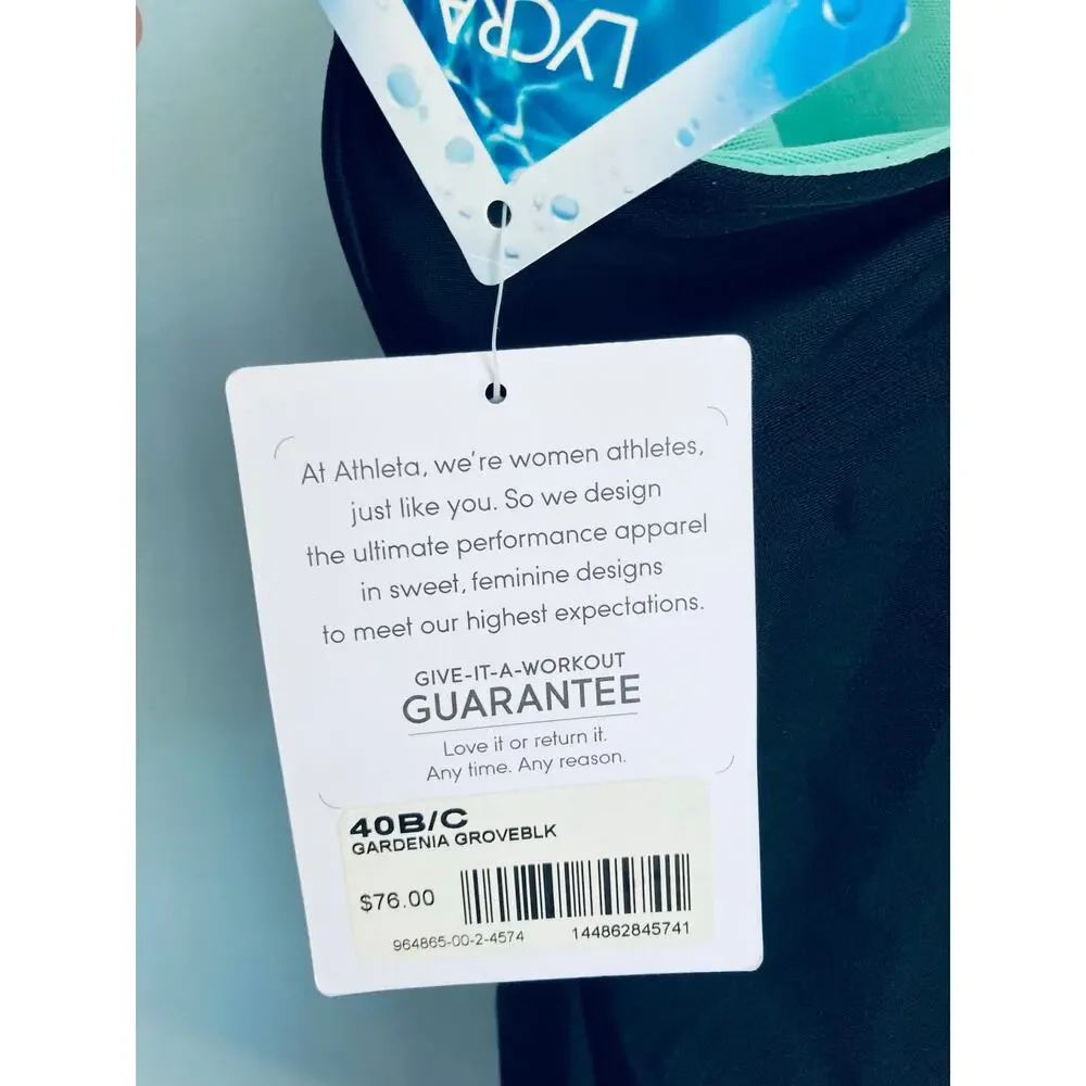 Athleta Swim Tankini Top 40B/C NWT Black